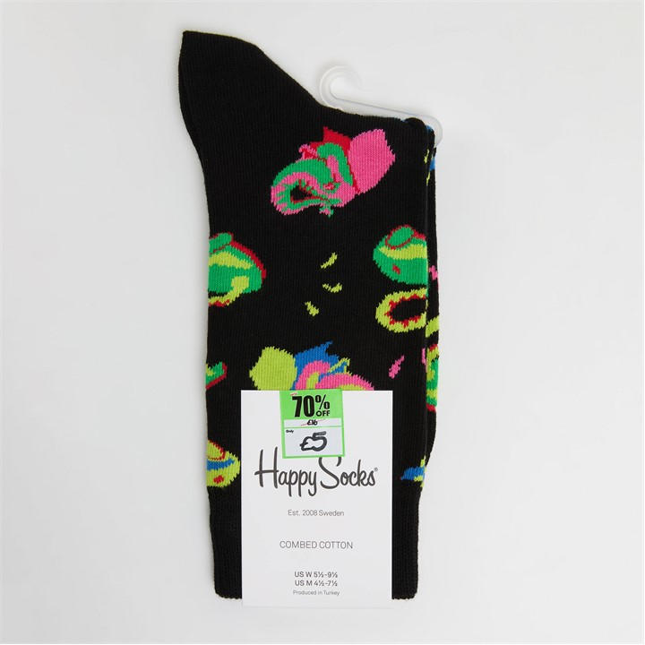 Happy Socks  Black Elephant Pop in Size 7 - 11, Sports Direct