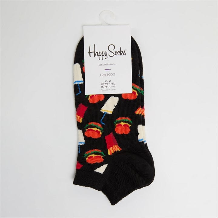 Happy Socks  Black Hamburger Pop in Size 6 - 12 Months, Sports Direct