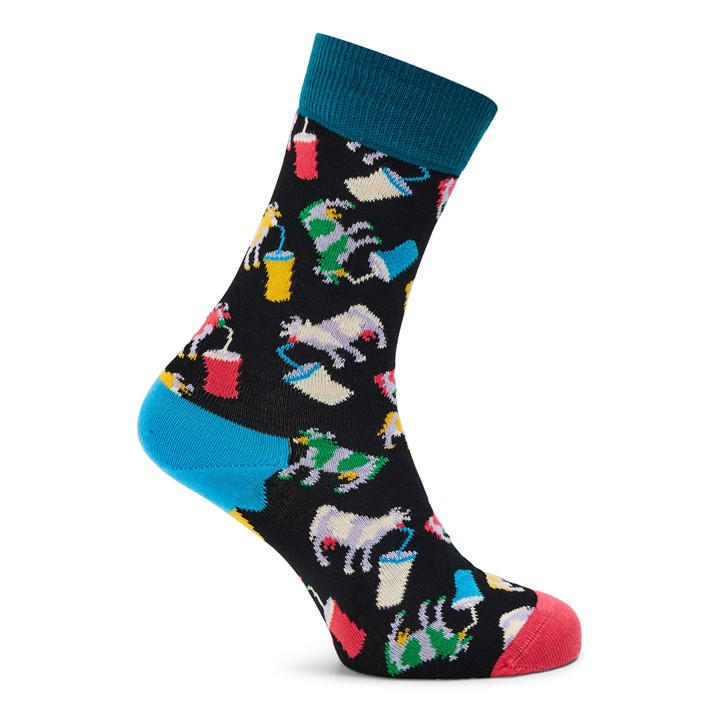 Happy Socks  Blue Milkshake Cow Pop in Size 4 -8, Sports Direct