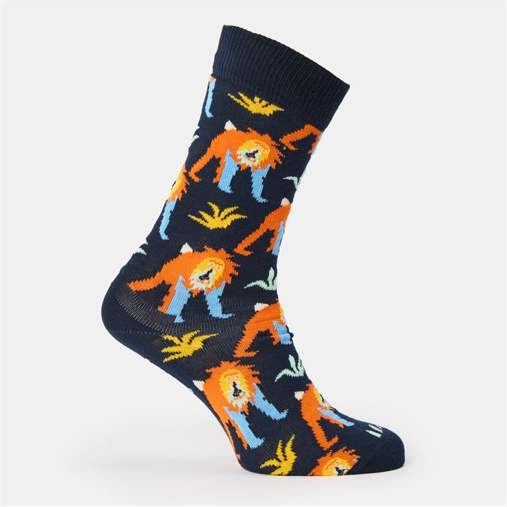 Happy Socks  Blue Monkey Pop in Size 4 -8, Sports Direct