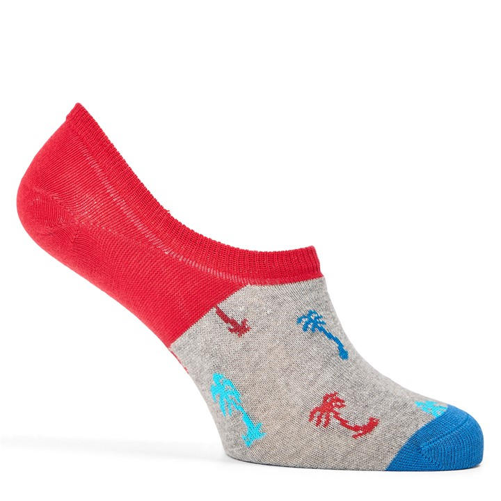 Happy Socks  Grey Palm Liner Pop in Size 4 -8, Sports Direct