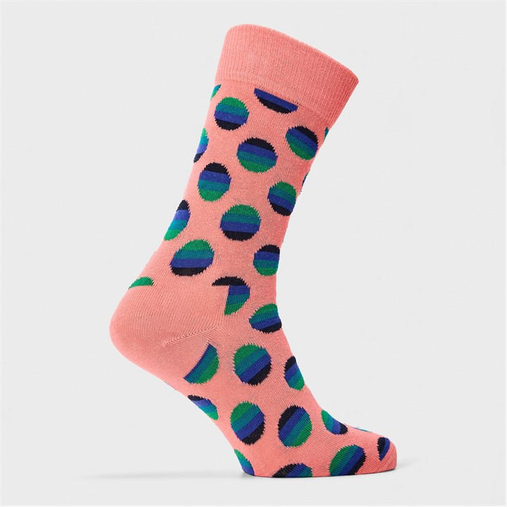 Happy Socks  Orange Sunrise Dot Pop in Size 4 -8, Sports Direct