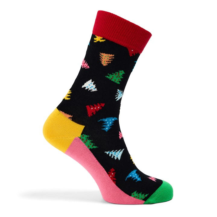 Happy Socks  Black Trees Pop in Size 4 -8, Sports Direct