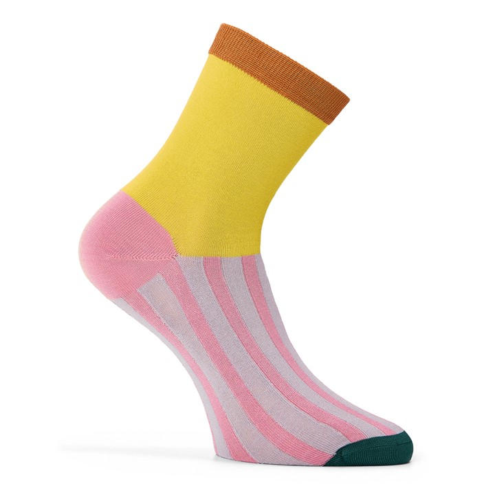 Happy Socks  Yellow Val Ankle Pop in Size 6 - 12 Months, Sports Direct