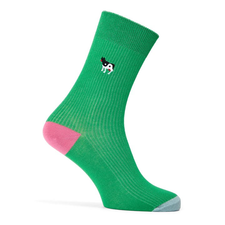 Happy Socks  Green Yin Yang Cow Pop in Size 7 - 11, Sports Direct