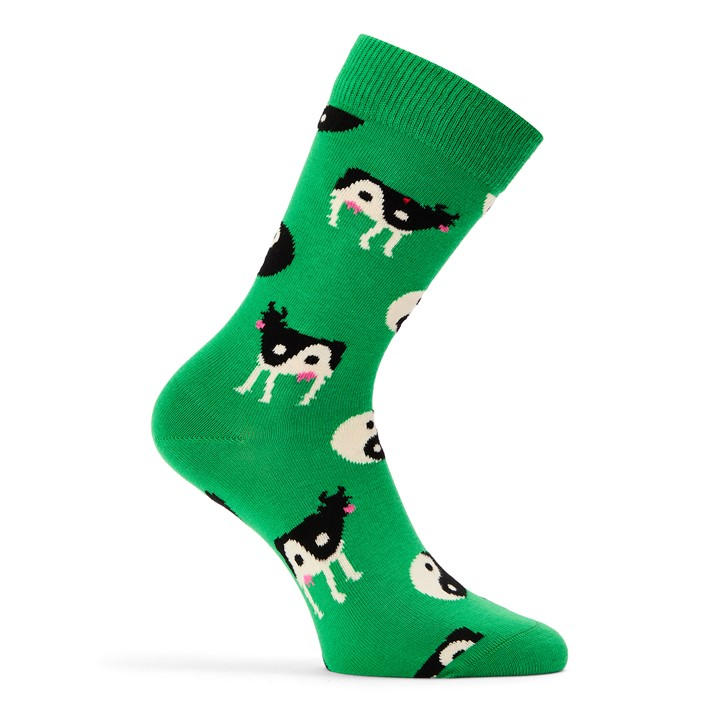 Happy Socks  Green Yin Yang Cow Pop in Size 4 -8, Sports Direct