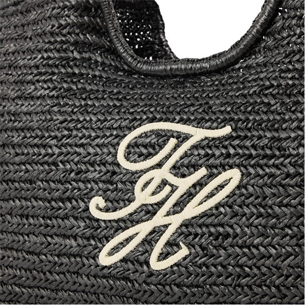 Black Raffia - Tommy Hilfiger - Women's Straw Bag