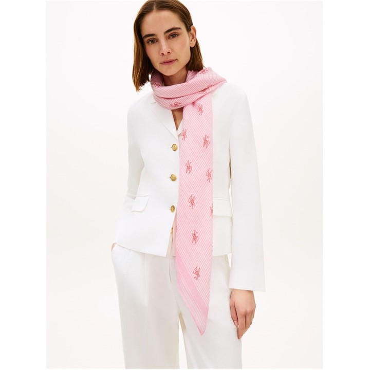 Tommy Hilfiger Women's Pink Lightweight Scarf, Sports Direct