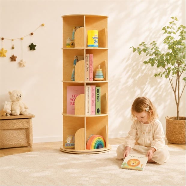 White - Tooky Toy - Rotating Bookshelf