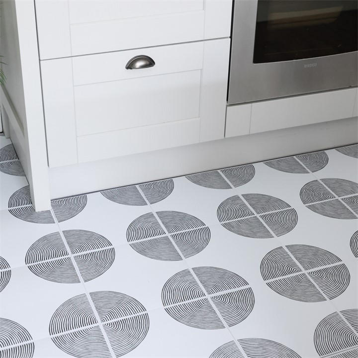 Floor Pops  White & Black Self Adhesive Vinyl Floor Tiles Luminary in Size 1.86 SQM, Sports Direct