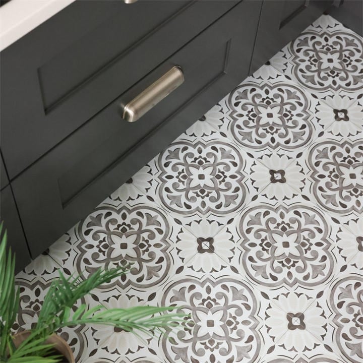 Floor Pops  Grey Self Adhesive Vinyl Floor Tiles Massimo in Size 1.86 SQM, Sports Direct