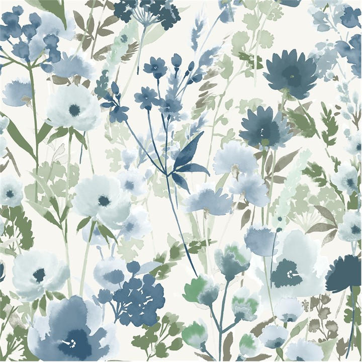 Catherine Lansfield  Blue Countryside Floral Wallpaper, Sports Direct