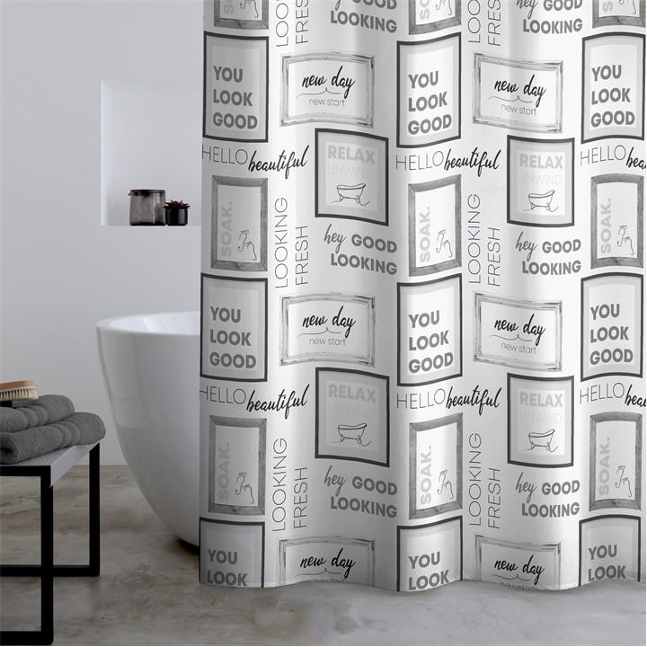 Catherine Lansfield   Relax And Unwind Shower Curtain in Size 180x180cm, Sports Direct