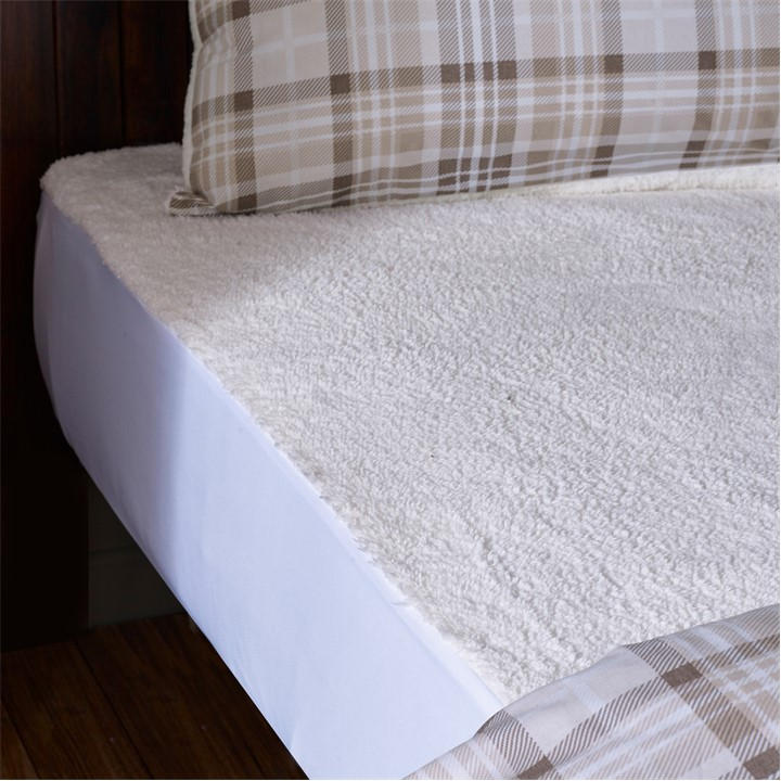 Catherine Lansfield  Cream Thermal Sherpa Underblanket Under Fitted Sheet in Size Superking, Sports Direct
