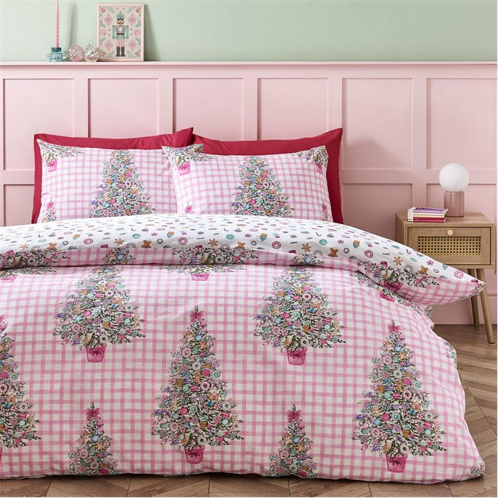 Catherine Lansfield Unisex Pink Christmas Sweets And Treats Duvet Cover Set Double