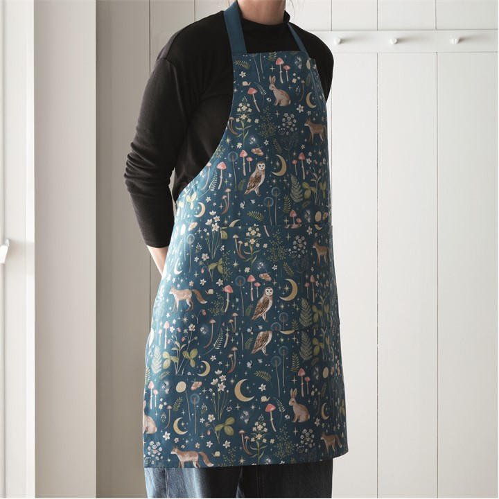 Catherine Lansfield Blue Enchanted Twilight Cotton Kitchen Apron in Size 70x80cm, Sports Direct
