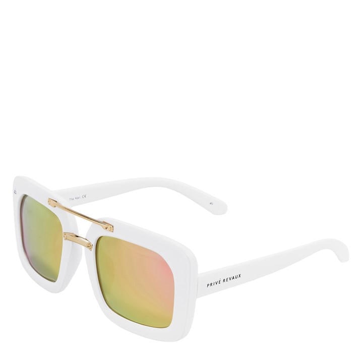 Prive Revaux  White  Round Sunglasses, Sports Direct