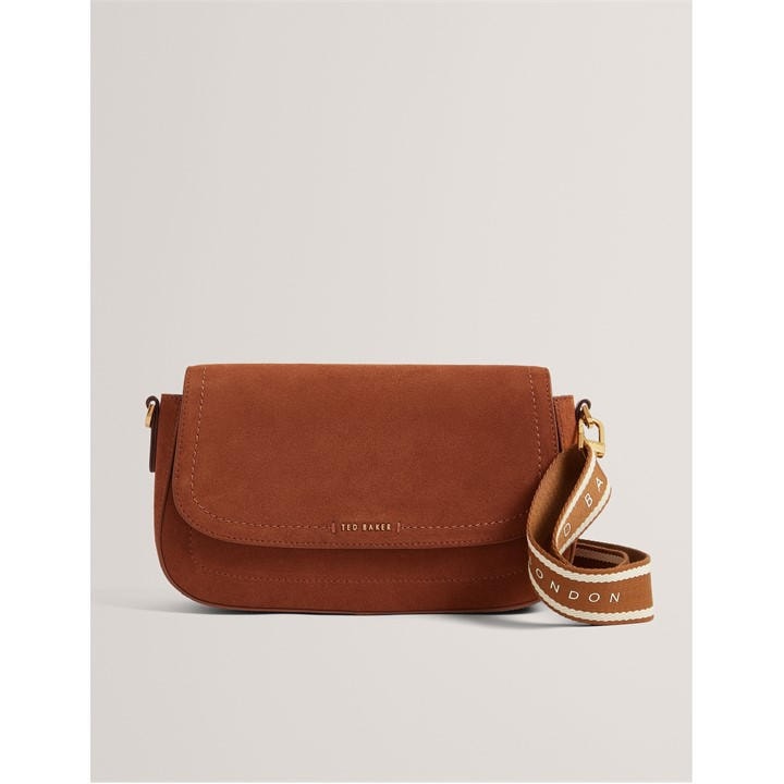 Ted Baker Women's Brown Suede Crossbody Bag, Sports Direct