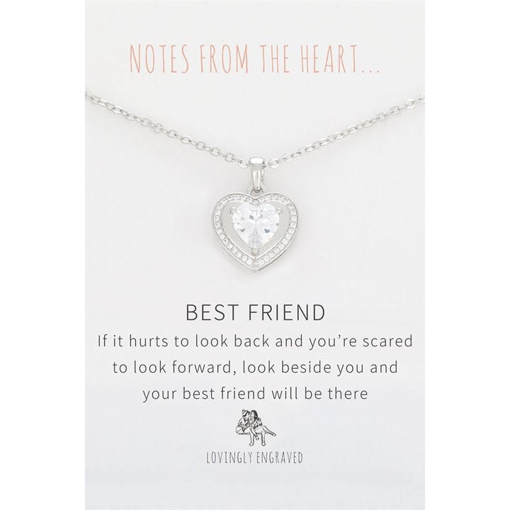 Notes From The Heart Women's Silver Nfth Best Friend Engraved, Sports Direct