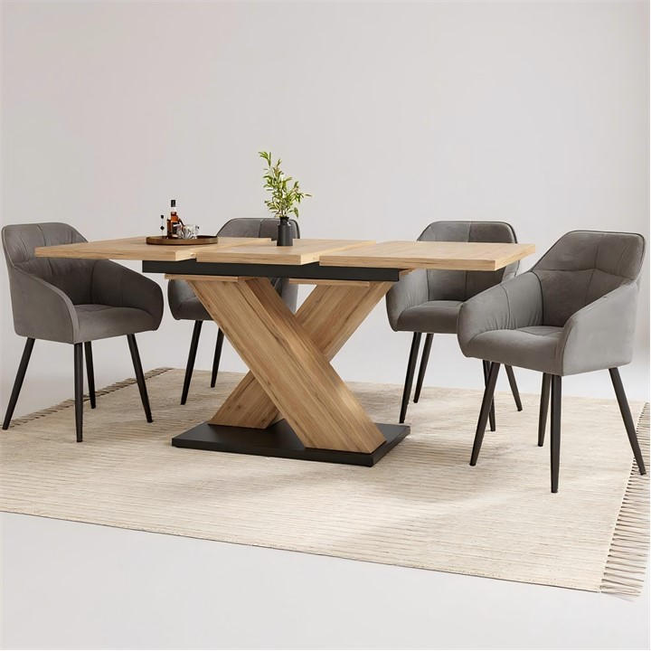 Urban Meuble  Beige Modern Wood Dining Table Stylish Design, Sports Direct