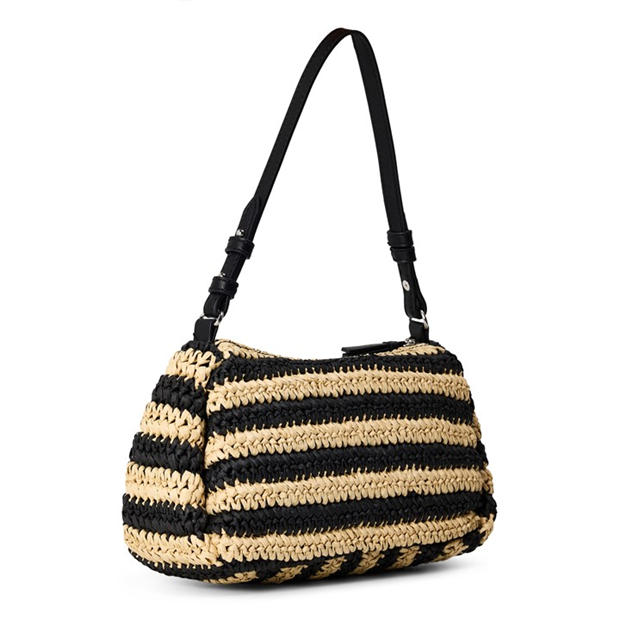 Black/Natural - DKNY - Women's Straw Bag