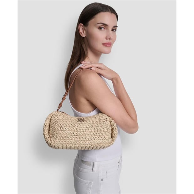 Black/Natural - DKNY - Women's Straw Bag