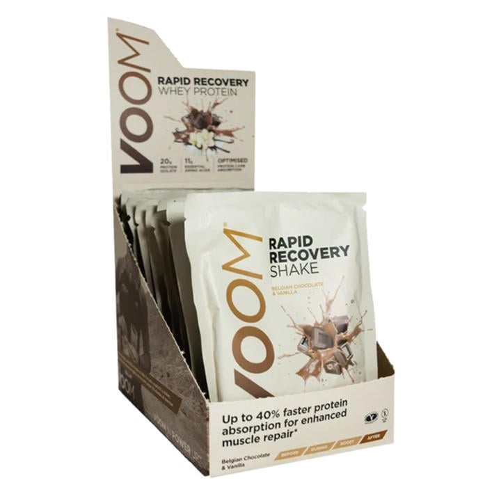 Voom Nutrition Rapid Protein Recovery Shake By Voom - Belgian Chocolate Whey Isolate Recovery, Bcaas Â 19G Protein 2:1 Carb Protein Mix - 12 X 64G Sachets To Boost - Image 3