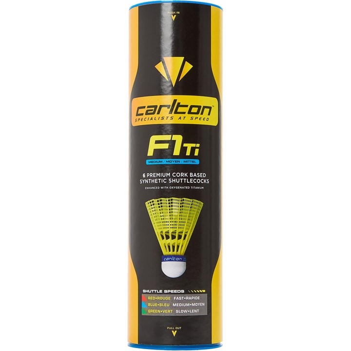 Carlton  Yellow F1-Ti Shuttlecocks in Size M, Sports Direct