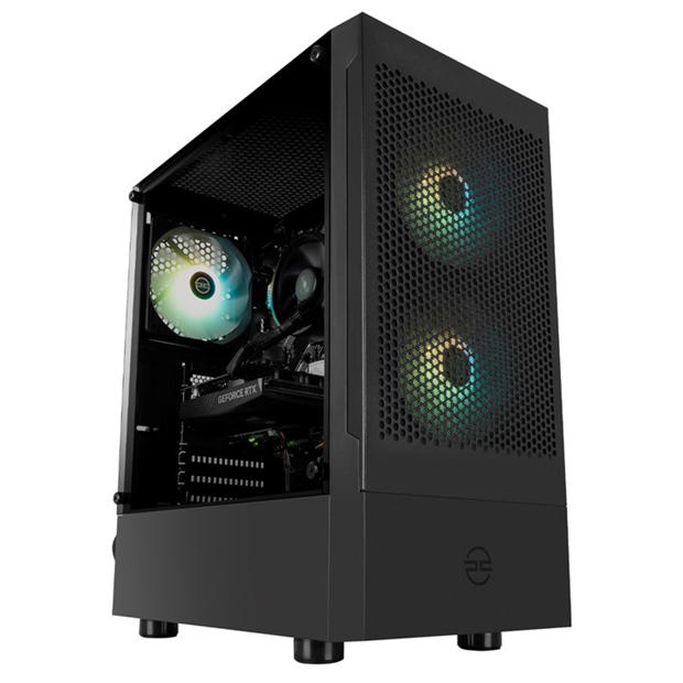 Black - PCSpecialist - Wraith 142 Bundle Gaming PC - Ryzen 5 5500 RTX 3050 16GB RAM 512GB SSD - Full Setup