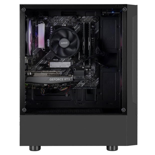 Black - PCSpecialist - Wraith 142 Bundle Gaming PC - Ryzen 5 5500 RTX 3050 16GB RAM 512GB SSD - Full Setup