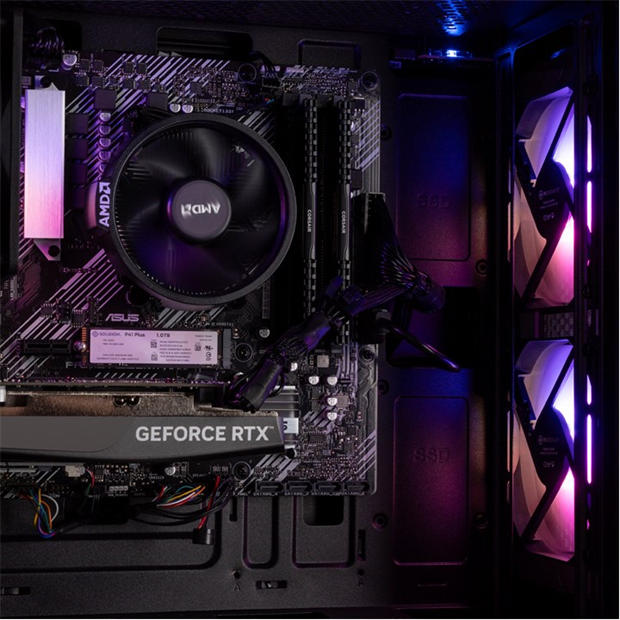 Black - PCSpecialist - Wraith 142 Bundle Gaming PC - Ryzen 5 5500 RTX 3050 16GB RAM 512GB SSD - Full Setup