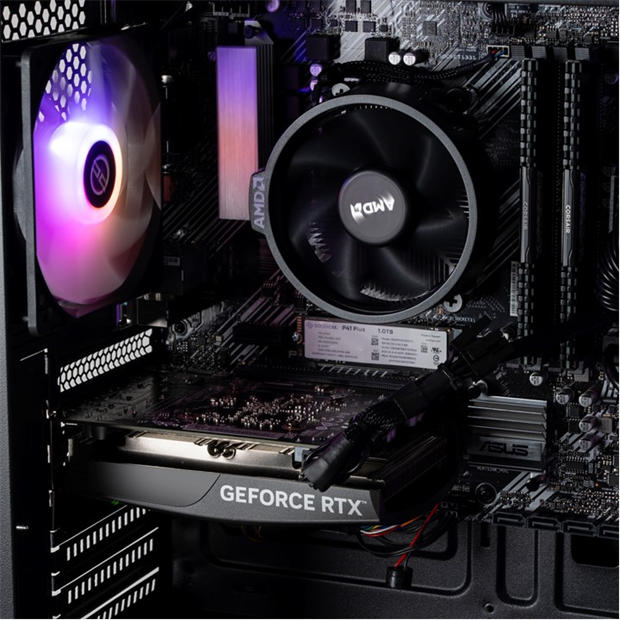 Black - PCSpecialist - Wraith 142 Bundle Gaming PC - Ryzen 5 5500 RTX 3050 16GB RAM 512GB SSD - Full Setup