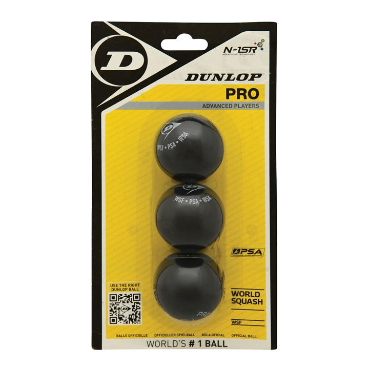 Dunlop  Yellow Squash Balls, Sports Direct