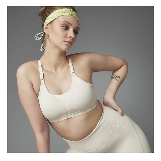 White - adidas - Grow Positivity Light Support Nursing Bra