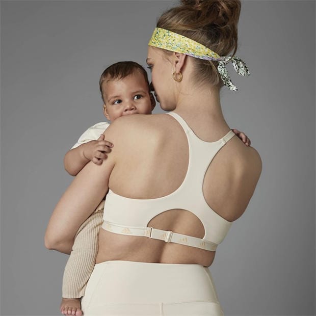 White - adidas - Grow Positivity Light Support Nursing Bra