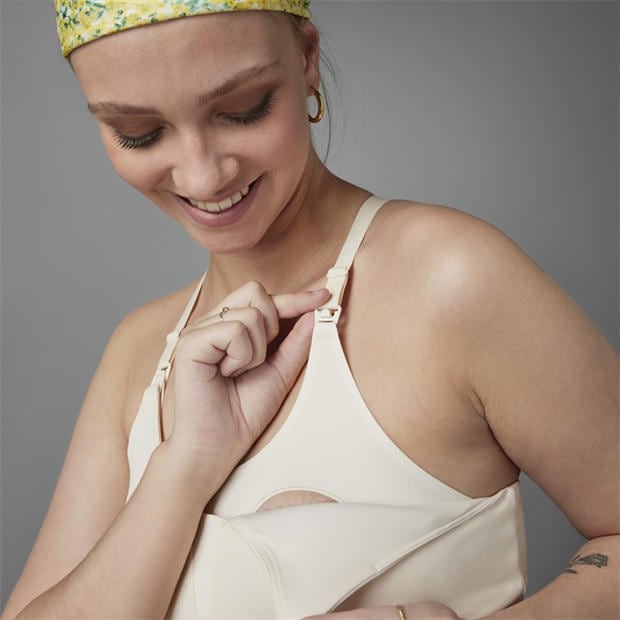 White - adidas - Grow Positivity Light Support Nursing Bra