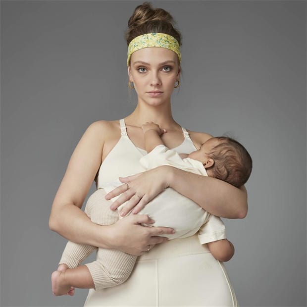 White - adidas - Grow Positivity Light Support Nursing Bra