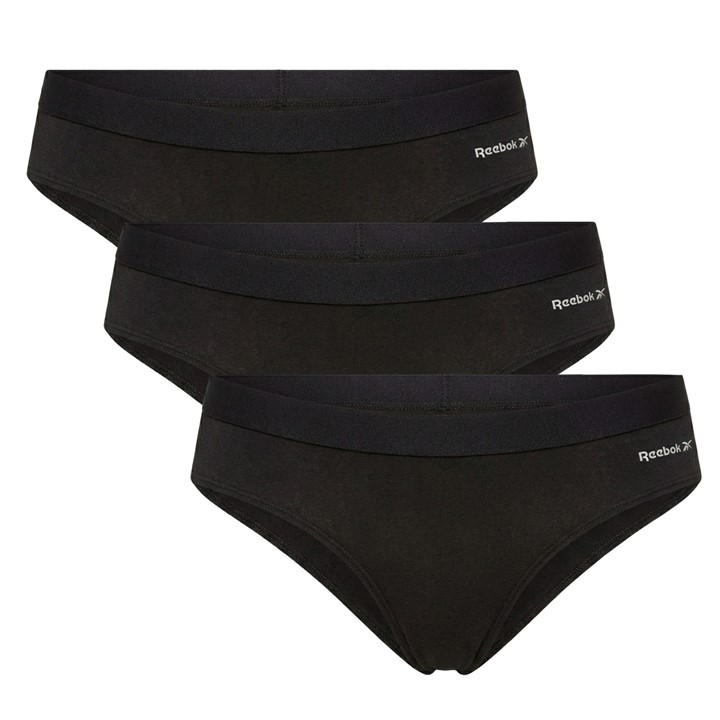 Reebok Women's Black 3 Pack Briefs Austine in Size 12, Sports Direct