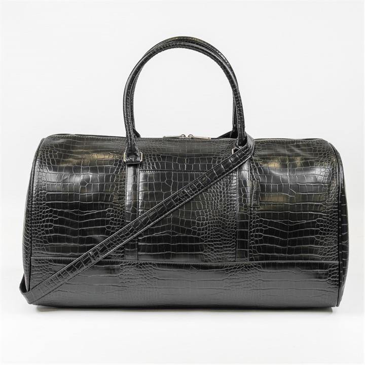 Gino Ferrari  Black Luca Large Faux Leather Holdall Travel Bag, Sports Direct