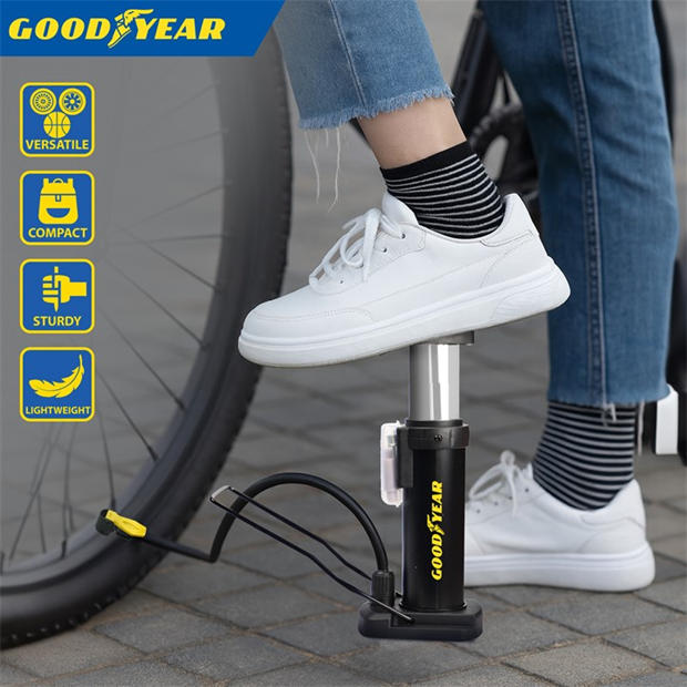 Black - Goodyear - Goodyear Compact Foot Pump