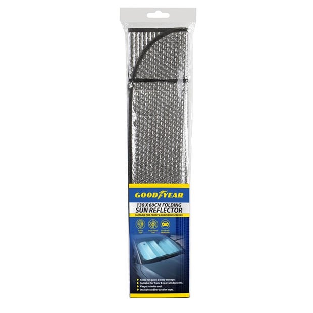Silver - Goodyear - Goodyear Car Folding Sun Reflector