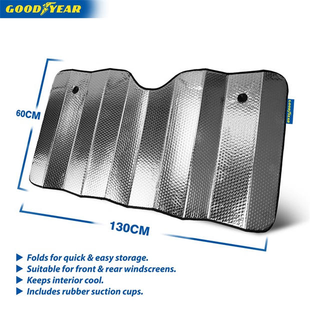 Silver - Goodyear - Goodyear Car Folding Sun Reflector