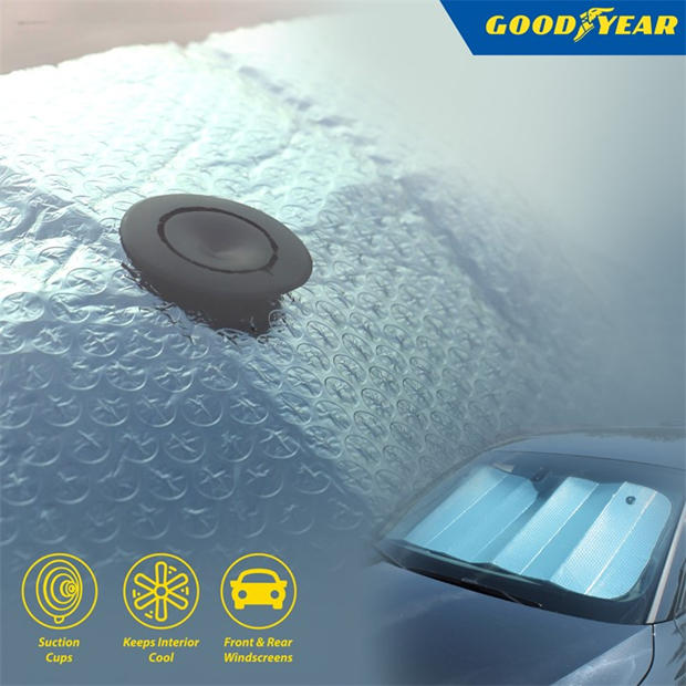 Silver - Goodyear - Goodyear Car Folding Sun Reflector