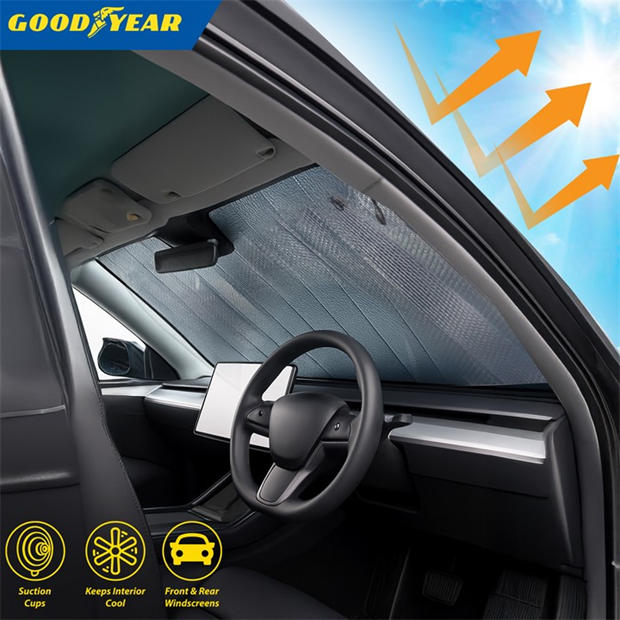Silver - Goodyear - Goodyear Car Folding Sun Reflector