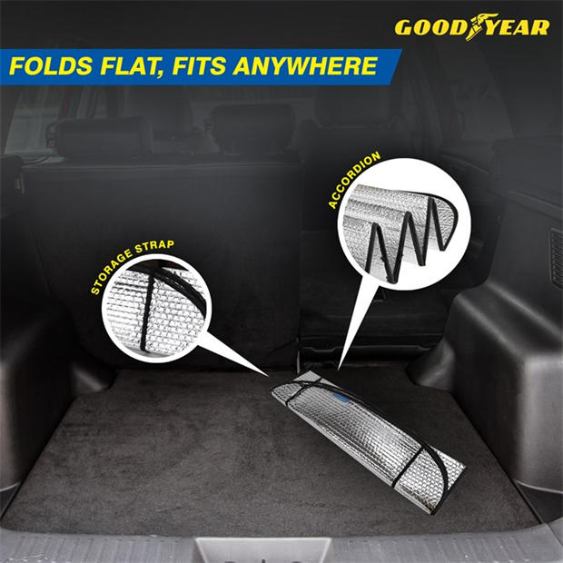 Silver - Goodyear - Goodyear Car Folding Sun Reflector