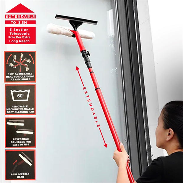 Red & Black - Dekton - Dekton Telescopic Window Cleaning Kit