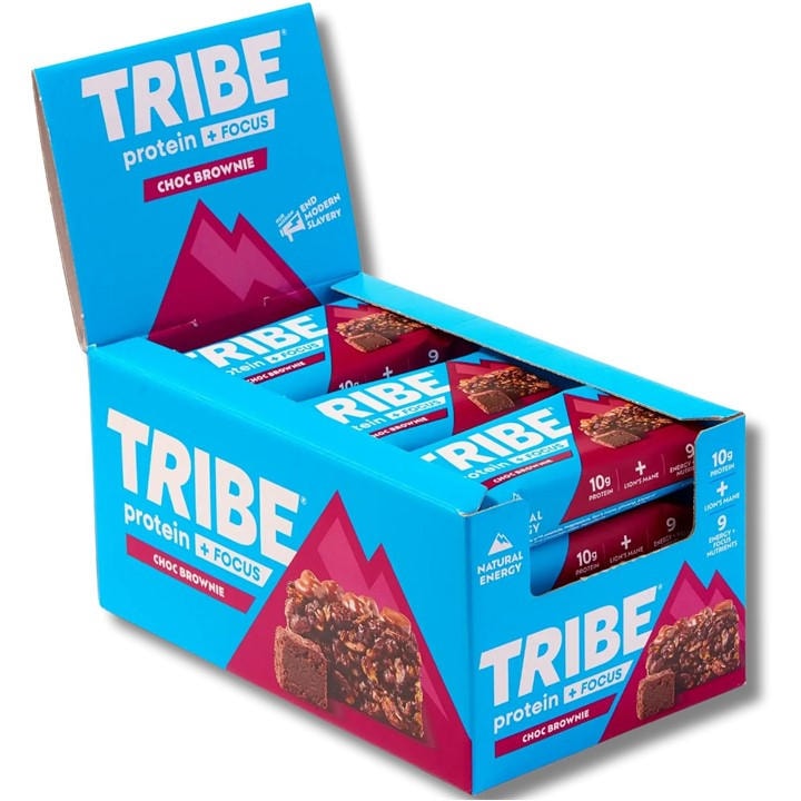 Tribe  None Protein + Focus (12 X 60G Bars) in Size Pack of 12, Sports Direct