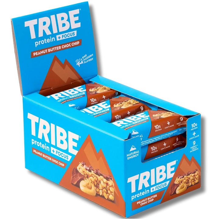 Tribe  None Protein + Focus (12 X 60G Bars) in Size Pack of 12, Sports Direct
