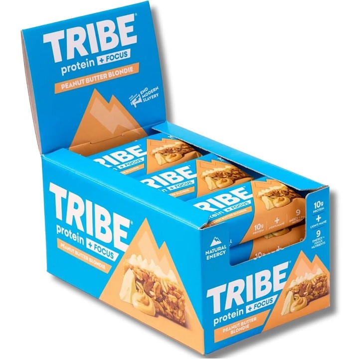 Tribe  None Protein + Focus (12 X 60G Bars) in Size Pack of 12, Sports Direct