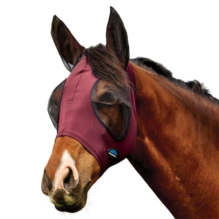 Weatherbeeta  Red Comfitec Deluxe Stretch Fly Mask With Ears in Size M, Sports Direct